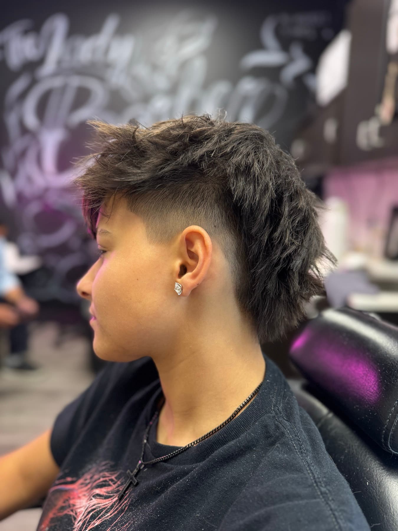 Shaggy mullet with a shaved side
