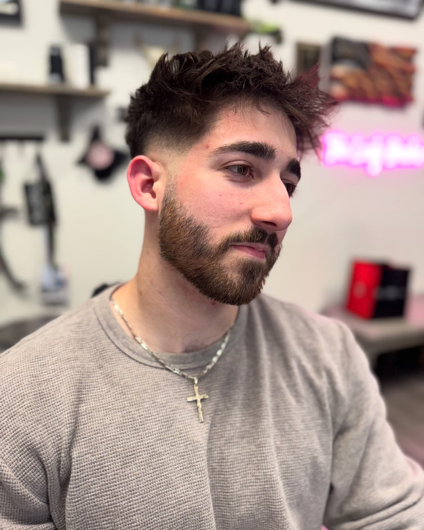 Textured top with a taper and beard